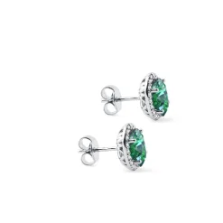 Diamond Earrings with Emerald Stones at BETTOPIX