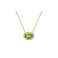 22K Simple Peridot Gold Necklace at BETTOPIX